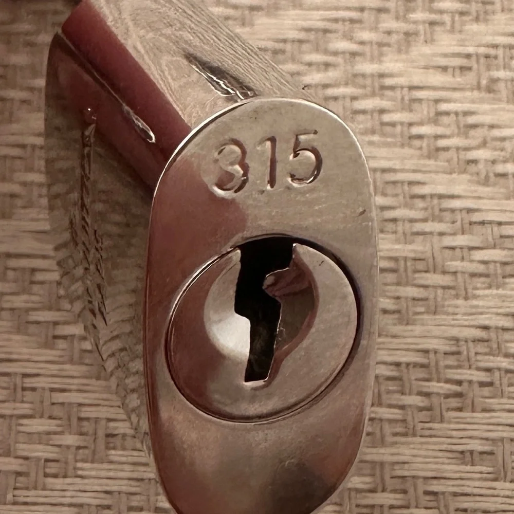Louis Vuitton Silver Padlock w/ key & 27” Chain   to be worn as necklace